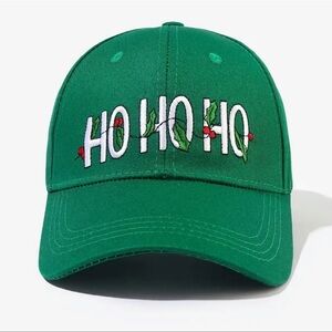 NEW: Green Holiday Cap with Festive Embroidery
